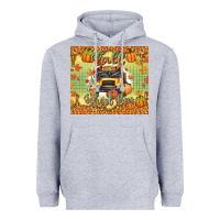 Heather Grey fall school bus Heavyweight Hoodie - texasbilliewilder