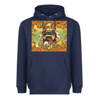 Navy fall school bus Heavyweight Hoodie - texasbilliewilder