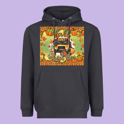 Fall School Bus Heavyweight Hoodie Designed By Texasbilliewilder