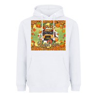 White fall school bus Heavyweight Hoodie - texasbilliewilder