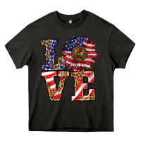 Asphalt patriotic sunflower love Heavy Core Tee - BarkalooDesign