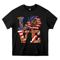 Black patriotic sunflower love Heavy Core Tee - BarkalooDesign