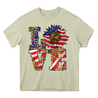 Mossy patriotic sunflower love Heavy Core Tee - BarkalooDesign