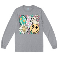 Heather Grey retro easter Long Sleeve Tee - MaliasSmallBusiness