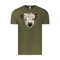 Vintage Olive white calf scottish Vintage Tee - BarkalooDesign