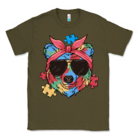 Army Green autism awareness bear Classic Tee - MaliasSmallBusiness
