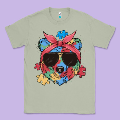 Autism Awareness Bear Classic Tee Designed By Maliassmallbusiness