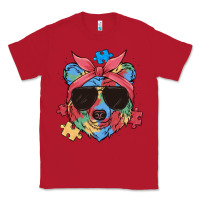 Red autism awareness bear Classic Tee - MaliasSmallBusiness