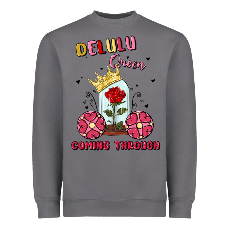 Delulu Queen Coming Through Heavyweight Sweatshirt by MaliasSmallBusiness | Teevron