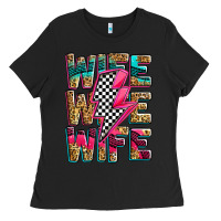 Black race wife wife wife lightningbolt Ladies Tee - Zillion Design Studio