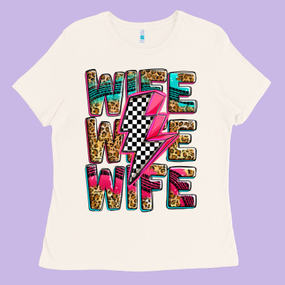 Race Wife Wife Wife Lightningbolt Ladies Tee Designed By Zillion Design Studio