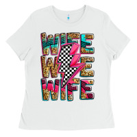 White race wife wife wife lightningbolt Ladies Tee - Zillion Design Studio