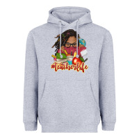 Heather Grey afro woman teacher life Heavyweight Hoodie - NancyCooperArtShop