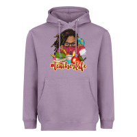 Lavender afro woman teacher life Heavyweight Hoodie - NancyCooperArtShop