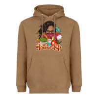 Toasted Coconut afro woman teacher life Heavyweight Hoodie - NancyCooperArtShop