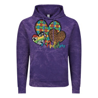 Cloud Purple autism hearts leopard cowhide Vintage Hoodie - Artiststas