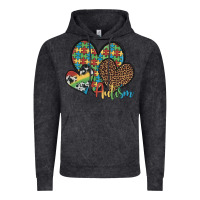 Vintage Black autism hearts leopard cowhide Vintage Hoodie - Artiststas