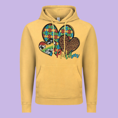 Autism Hearts Leopard Cowhide Vintage Hoodie Designed By Artiststas