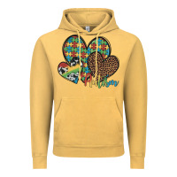 Vintage Mustard autism hearts leopard cowhide Vintage Hoodie - Artiststas