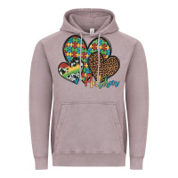 Vintage Zinc autism hearts leopard cowhide Vintage Hoodie - Artiststas