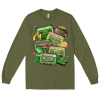 Army Green st patrick's day cassette tapes Long Sleeve Tee - MaliasSmallBusiness