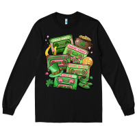 Black st patrick's day cassette tapes Long Sleeve Tee - MaliasSmallBusiness