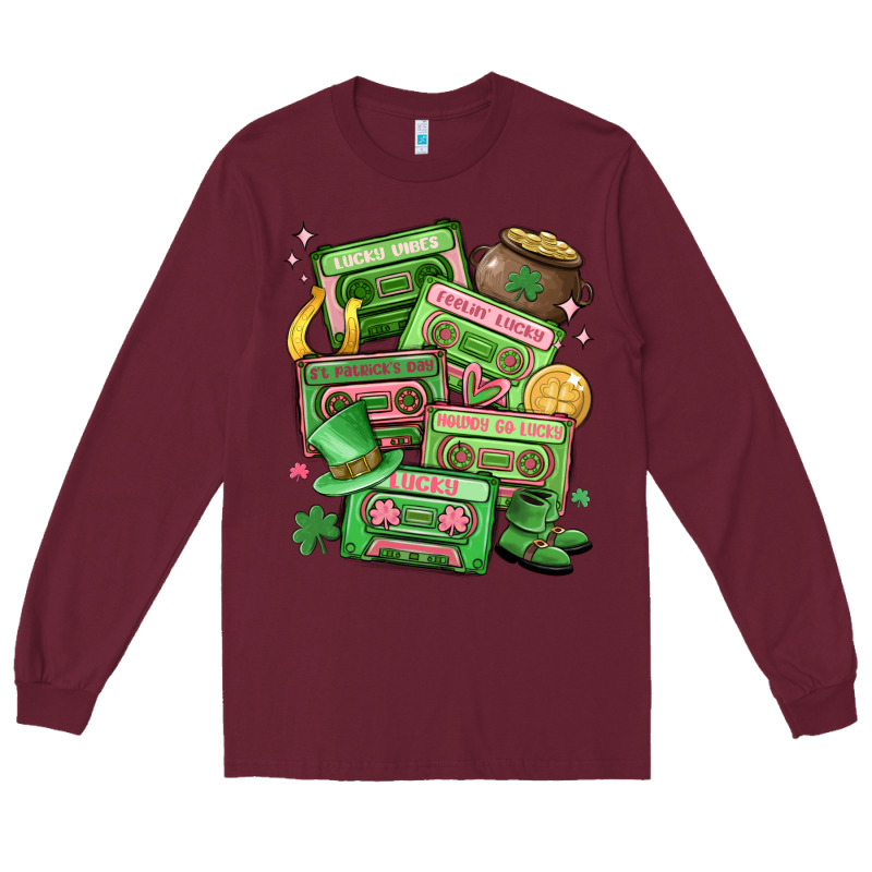 St Patrick's Day Cassette Tapes Long Sleeve Tee by MaliasSmallBusiness | Teevron