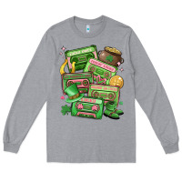 Heather Grey st patrick's day cassette tapes Long Sleeve Tee - MaliasSmallBusiness