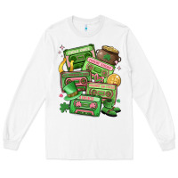 White st patrick's day cassette tapes Long Sleeve Tee - MaliasSmallBusiness