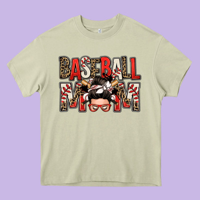 Baseball Mom Messy Bun Heavy Core Tee Designed By Zillion Design Studio