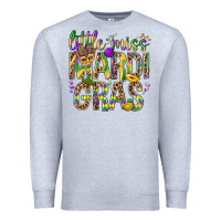 Heather Grey Little miss Mardi Gras Premium Sweatshirt - NancyCooperArtShop