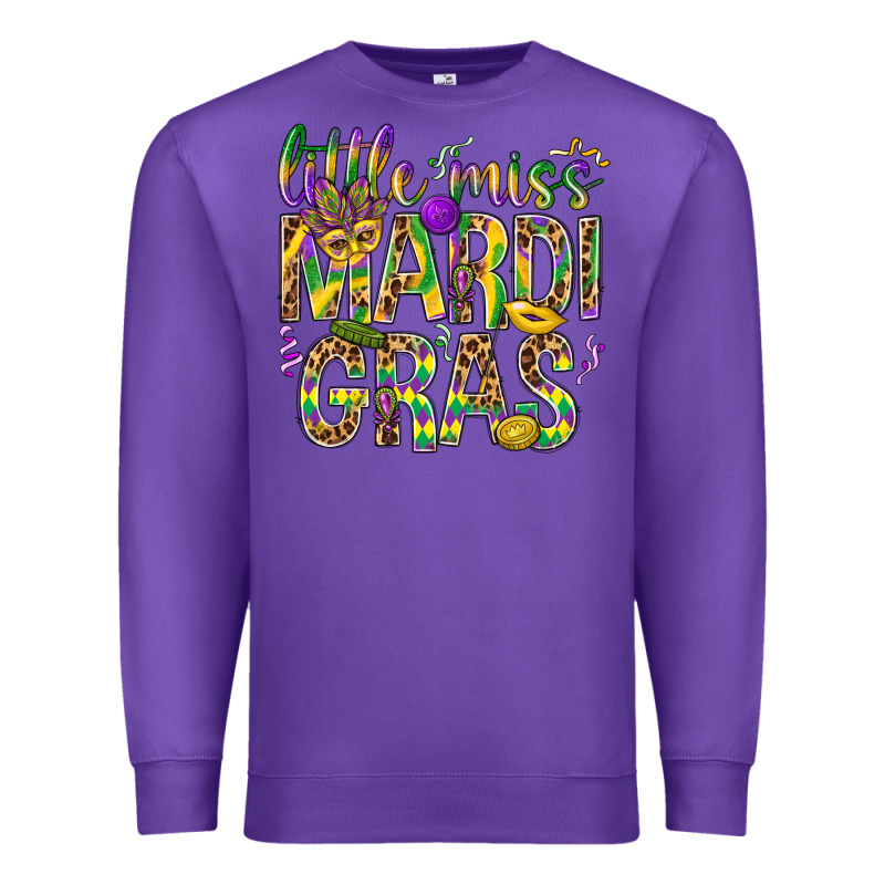Little Miss Mardi Gras Premium Sweatshirt by NancyCooperArtShop | Teevron