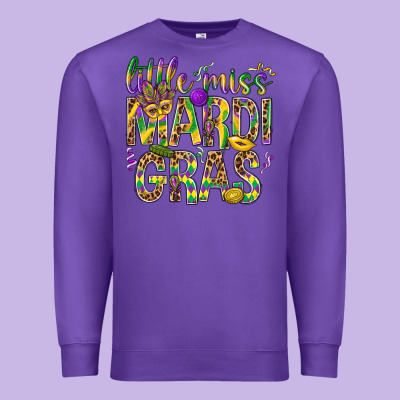 Little Miss Mardi Gras Premium Sweatshirt Designed By Nancycooperartshop