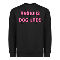 Black anxious dog lady Heavyweight Sweatshirt - MaliasSmallBusiness