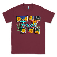 Burgundy texas tx serape sunflower cowhide Classic Tee - AdoDesignShop