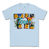 Dusty Blue texas tx serape sunflower cowhide Classic Tee - AdoDesignShop