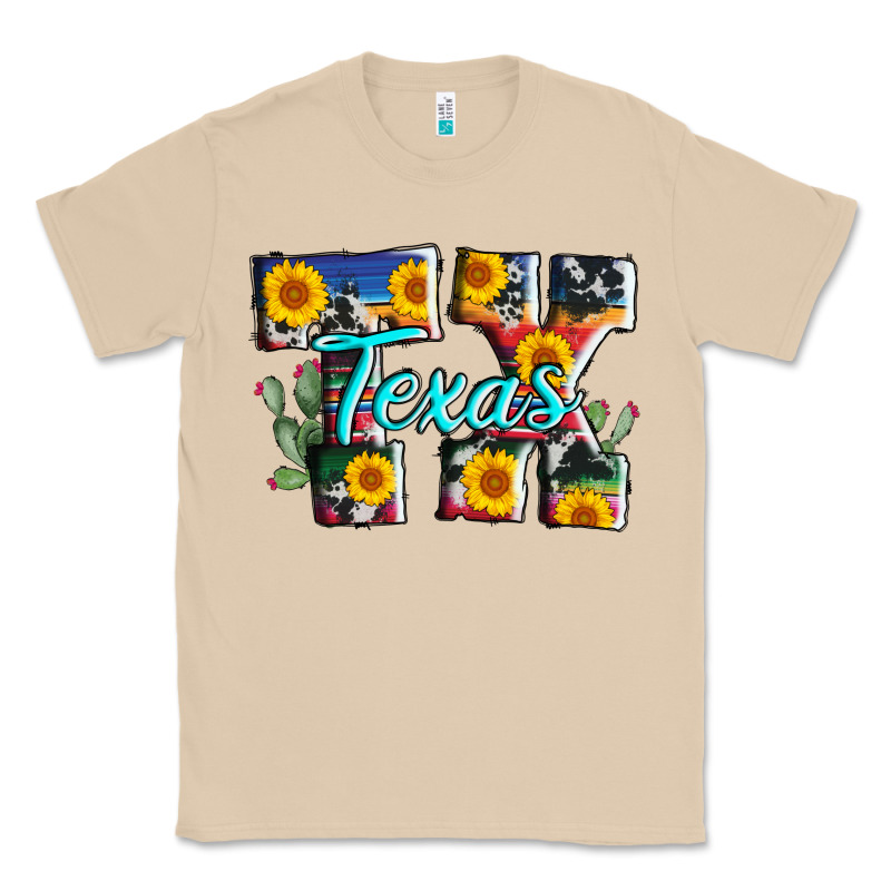 Texas Tx Serape Sunflower Cowhide Classic Tee by AdoDesignShop | Teevron