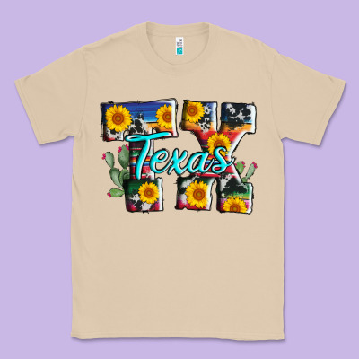 Texas Tx Serape Sunflower Cowhide Classic Tee Designed By Adodesignshop