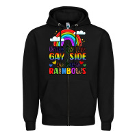 Black come to the gay side we have rainbows Zipper Hoodie - LillyAllenDesigns