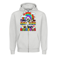 Dove Grey come to the gay side we have rainbows Zipper Hoodie - LillyAllenDesigns