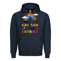Navy come to the gay side we have rainbows Zipper Hoodie - LillyAllenDesigns