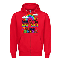 Red come to the gay side we have rainbows Zipper Hoodie - LillyAllenDesigns