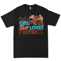 Black just a girl who loves football Premium Tee - HRA Design Shop