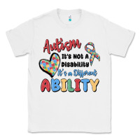 White autism it's not a disability it's a different abil Classic Tee - MaliasSmallBusiness