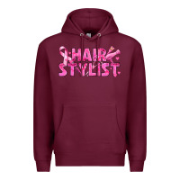 Burgundy Breast Cancer hair stylist Premium Hoodie - texasbilliewilder