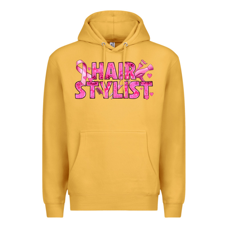 Breast Cancer Hair Stylist Premium Hoodie by texasbilliewilder | Teevron