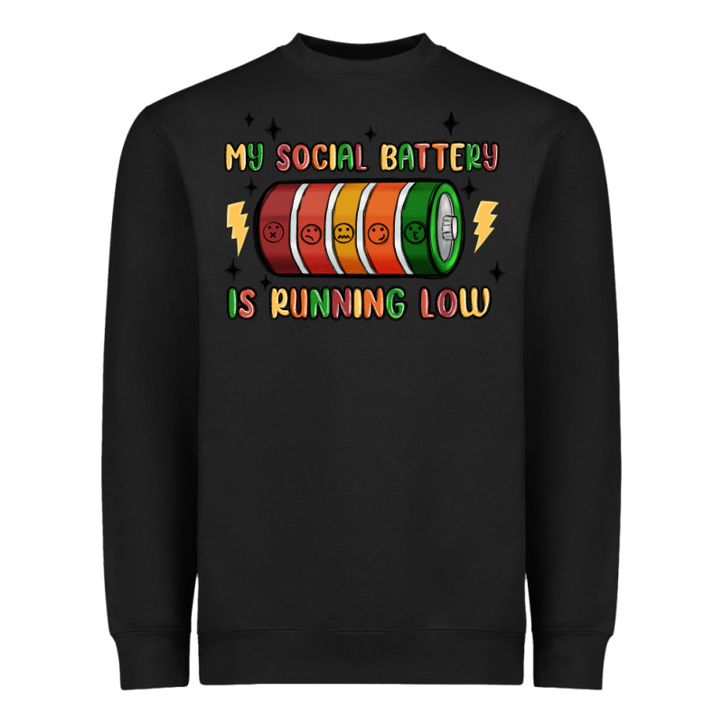 Social Battery Heavyweight Sweatshirt by MaliasSmallBusiness | Teevron