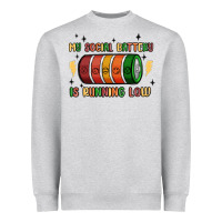 Heather Grey social battery Heavyweight Sweatshirt - MaliasSmallBusiness