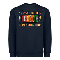 Navy social battery Heavyweight Sweatshirt - MaliasSmallBusiness