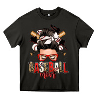 Asphalt baseball mom messy bun Heavy Core Tee - Zillion Design Studio